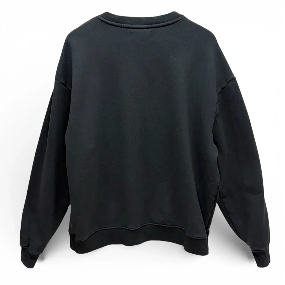 Y2k Air Jordan Embroidered Crewneck Sweatshirt Mens XL Black Pullover Streetwear